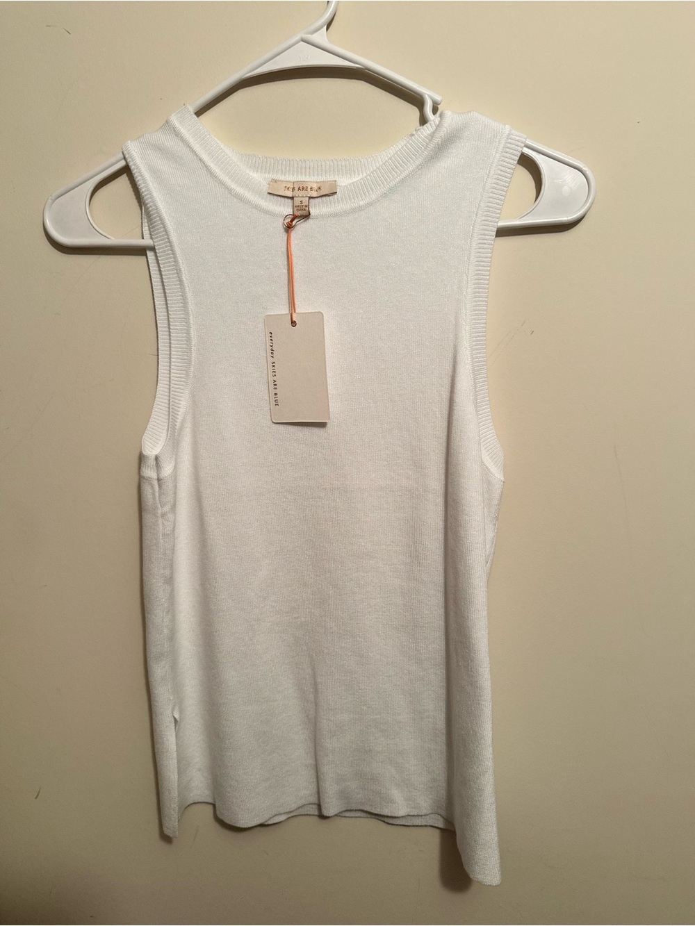 Skies Are Blue White Tank Top